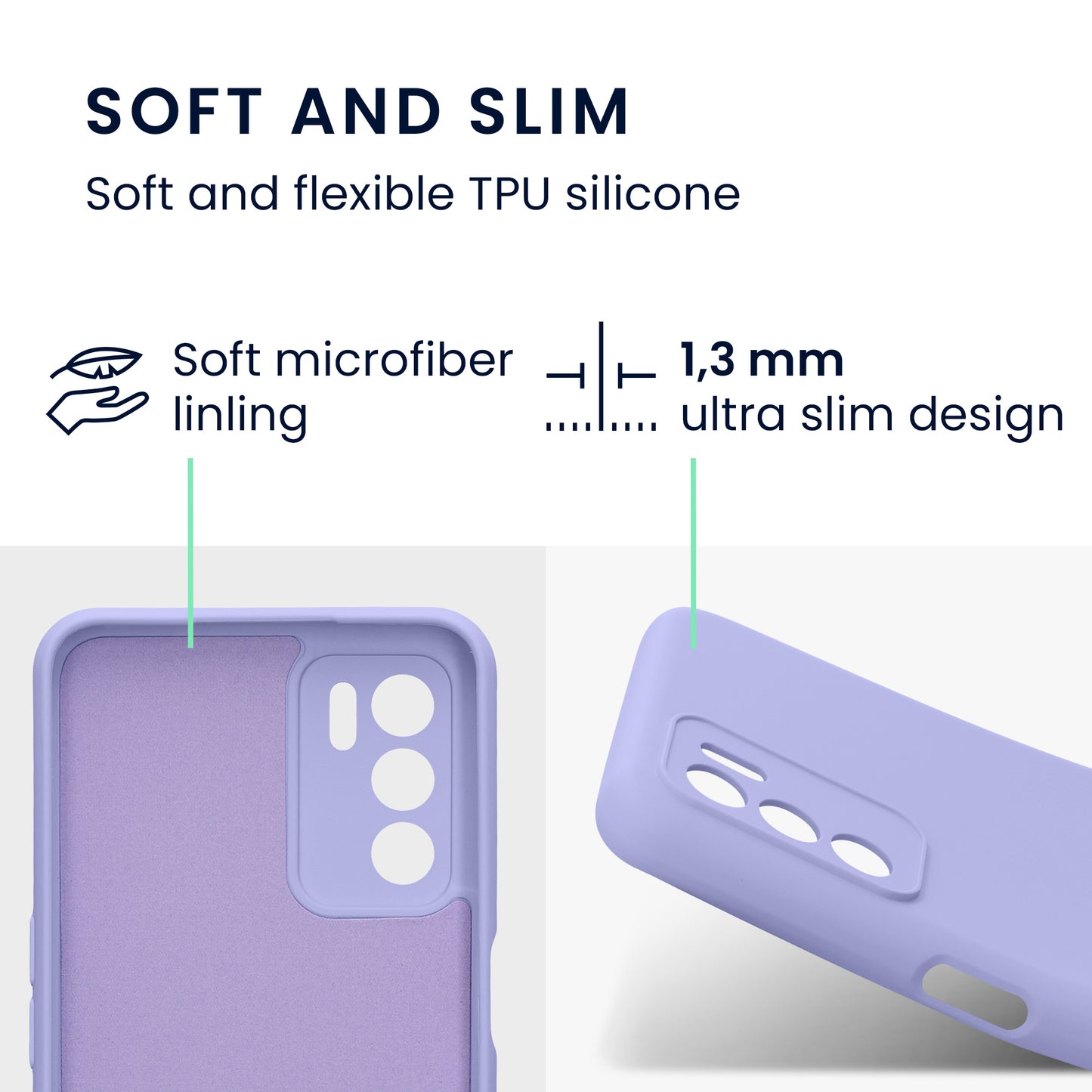 kwmobile Slim Case Compatible with Oppo A16 / A16s / A54s - Silicone Phone Cover
