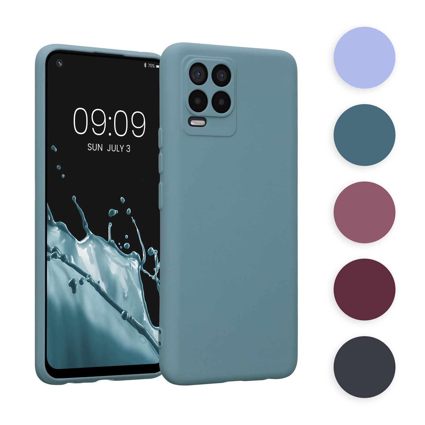 kwmobile Slim Case kompatibel mit Realme 8 / 8 Pro Hülle - Handyhülle aus Silikon in Schwarz matt Schwarz matt  