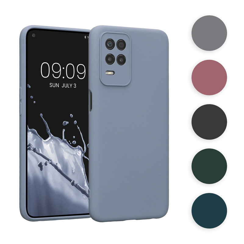 kwmobile Slim Case kompatibel mit Realme 8 (5G) / Narzo 30 (5G) Hülle - Handyhülle aus Silikon in Petrol matt Petrol matt  