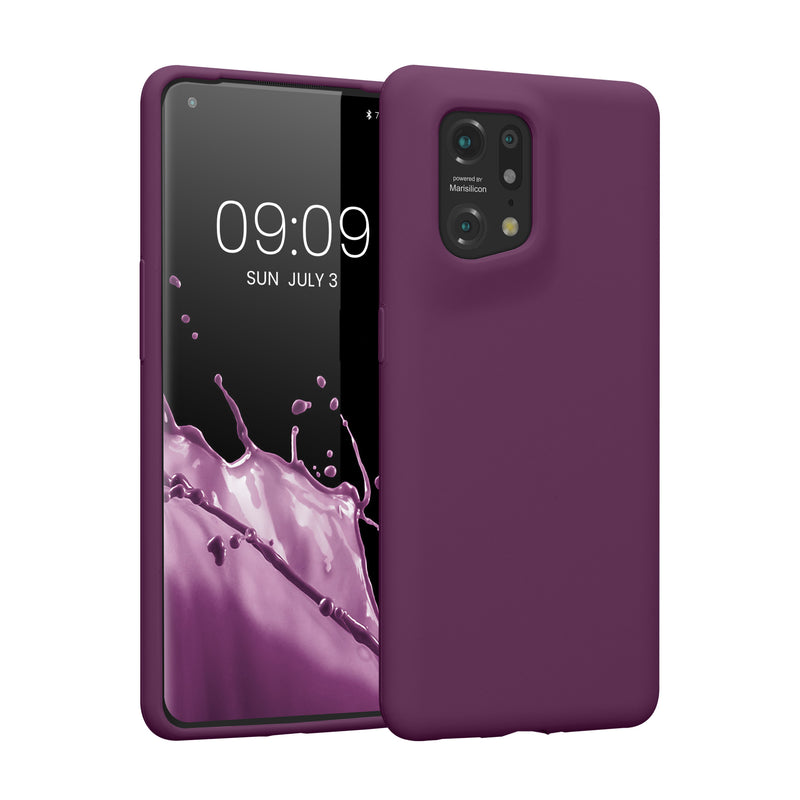kwmobile Phone Case for Oppo Find X5 (5G) - Silicone Cover - Wireless Charging Compatible - Protective Cover