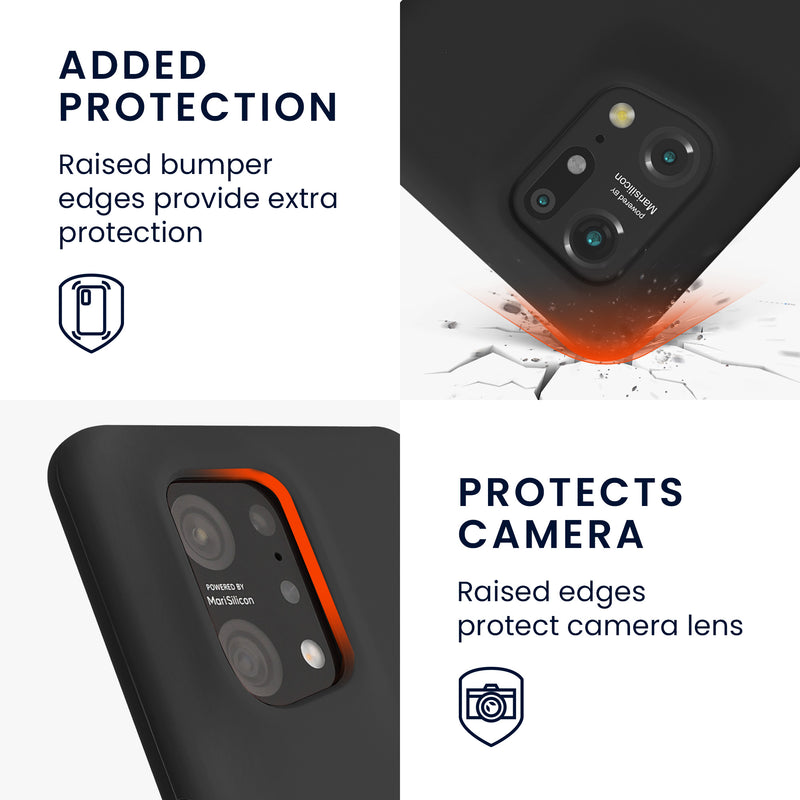 kwmobile Phone Case for Oppo Find X5 (5G) - Silicone Cover - Wireless Charging Compatible - Protective Cover