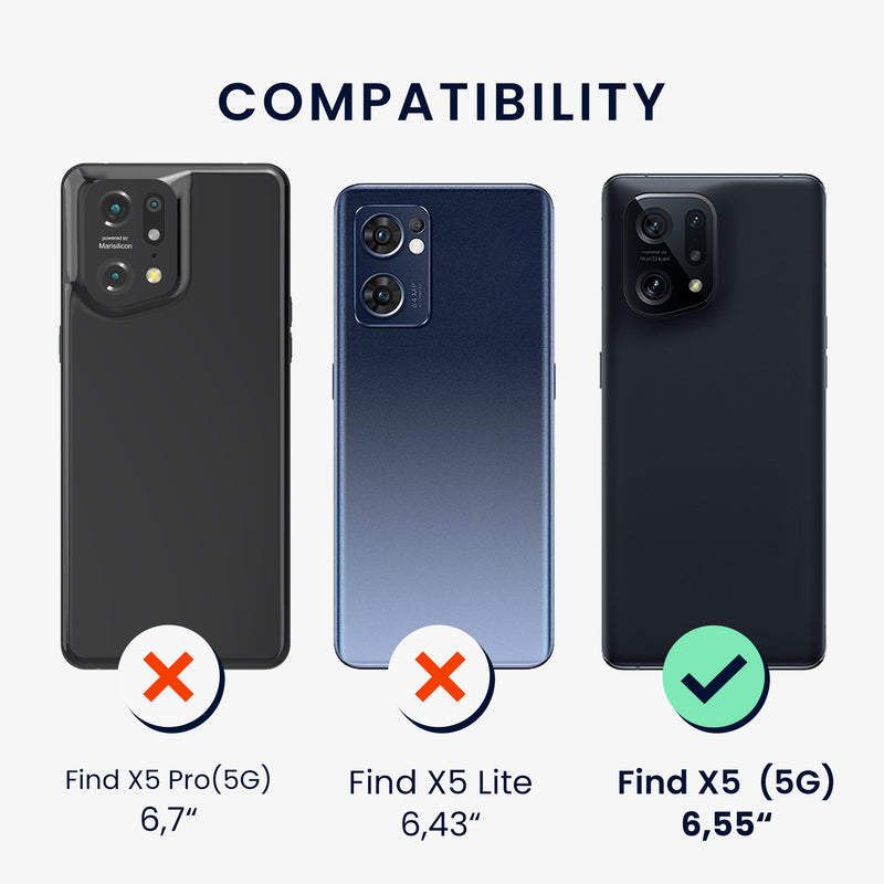 kwmobile Phone Case for Oppo Find X5 (5G) - Silicone Cover - Wireless Charging Compatible - Protective Cover