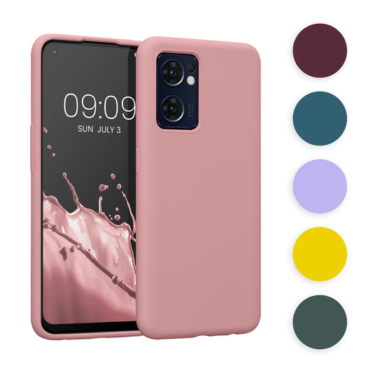 kwmobile Hülle kompatibel mit Oppo Find X5 Lite Hülle - Silikon Handy Case - Handyhülle weiche Oberfläche - kabelloses Laden - Petrol matt Petrol matt  