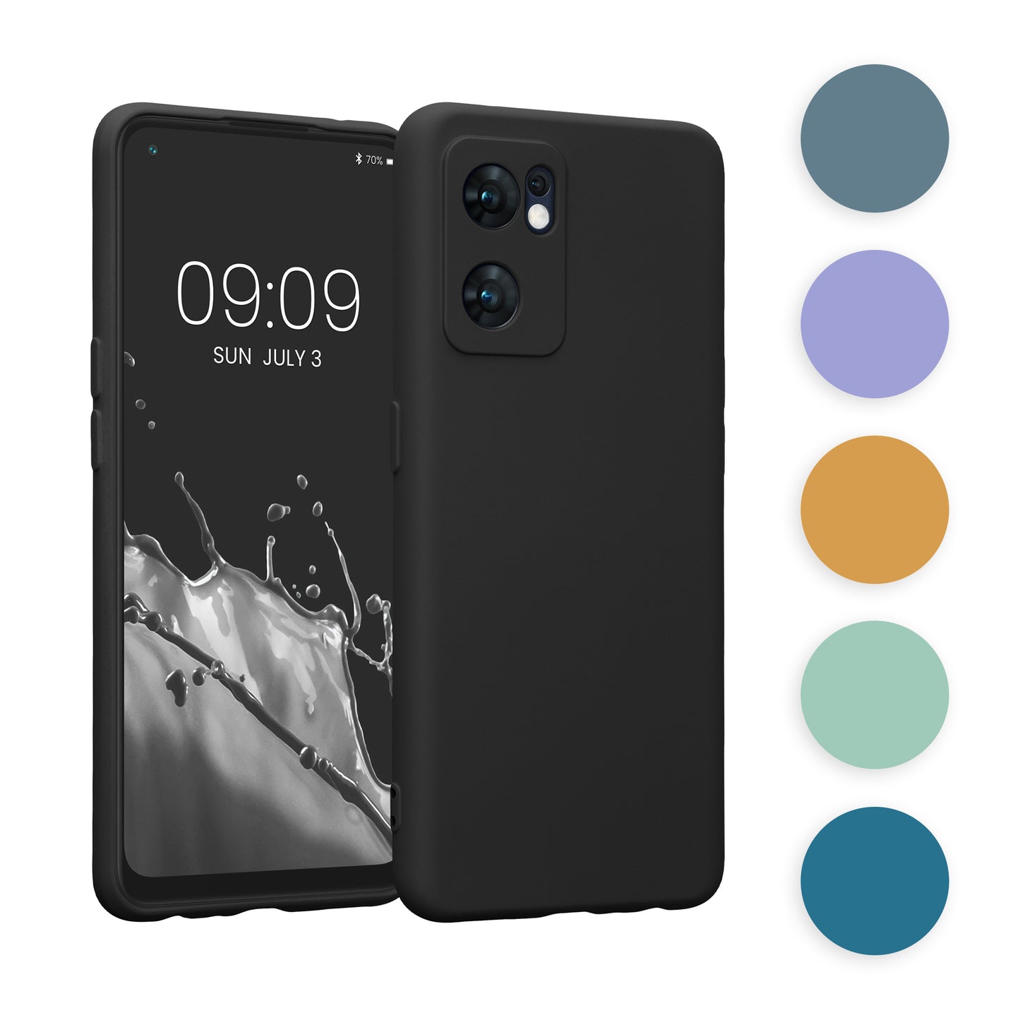 kwmobile Slim Case kompatibel mit Oppo Find X5 Lite Hülle - Handyhülle aus Silikon in Mintgrün Mintgrün  