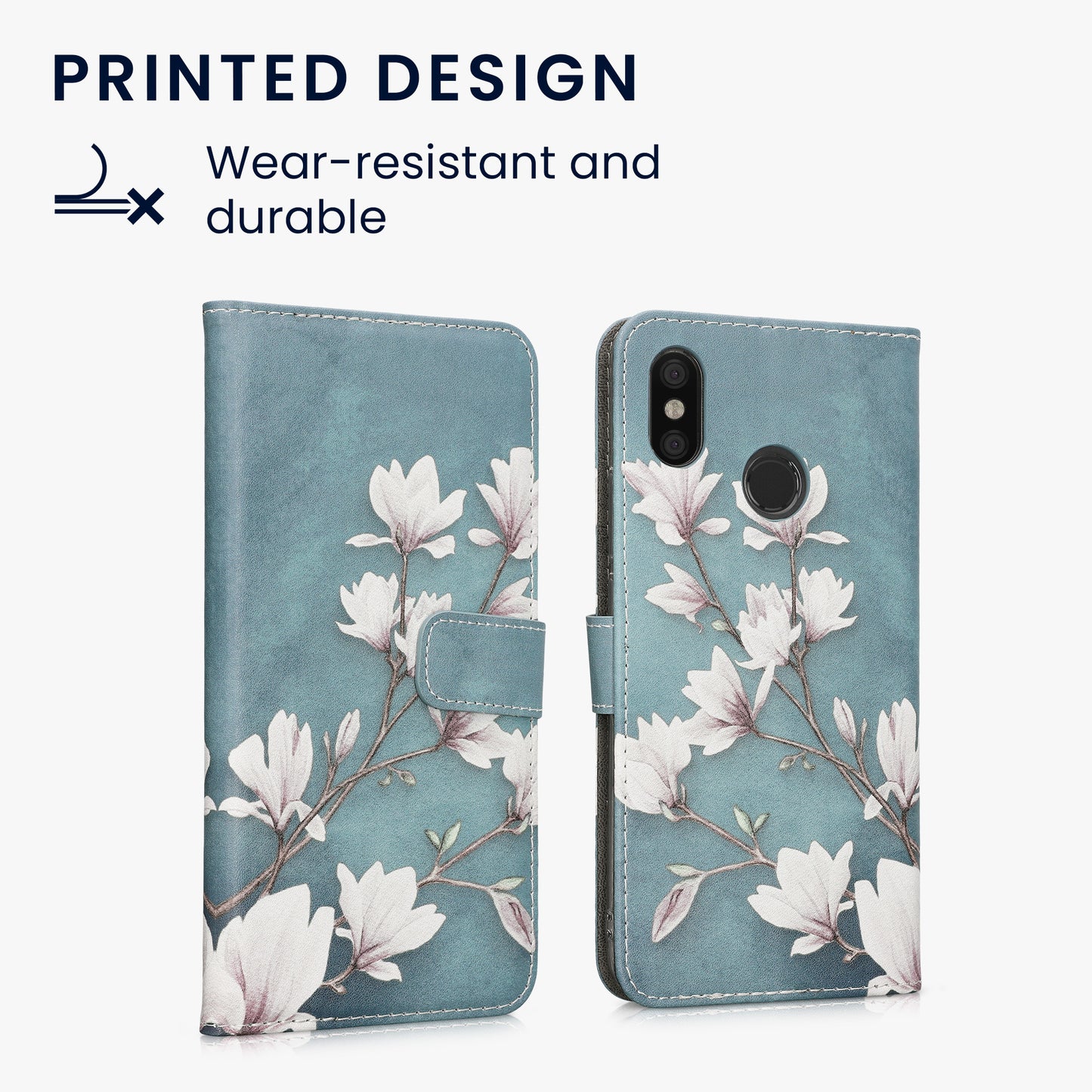 kwmobile Wallet Case Compatible with Xiaomi Mi Max 3 Cover - with Stand and Card Slots