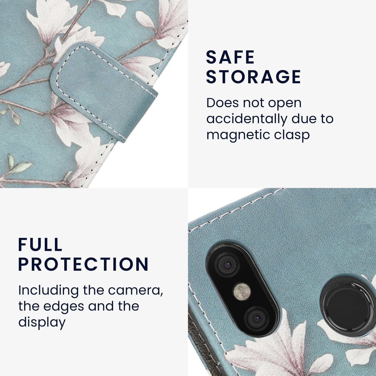 kwmobile Wallet Case Compatible with Xiaomi Mi Max 3 Cover - with Stand and Card Slots