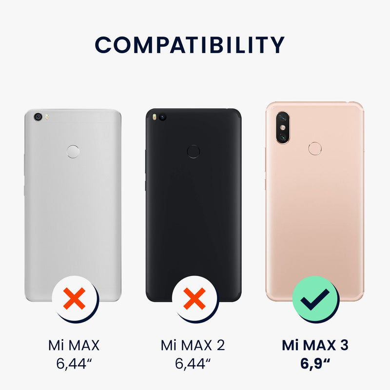 kwmobile Wallet Case Compatible with Xiaomi Mi Max 3 Cover - with Stand and Card Slots