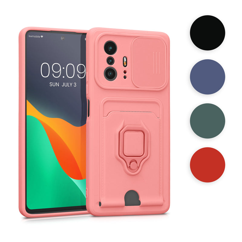 kwmobile Handyhülle kompatibel mit Xiaomi 11T / 11T Pro - Softcase mit Kameraschutz - Kartenfach - Schwarz Schwarz  