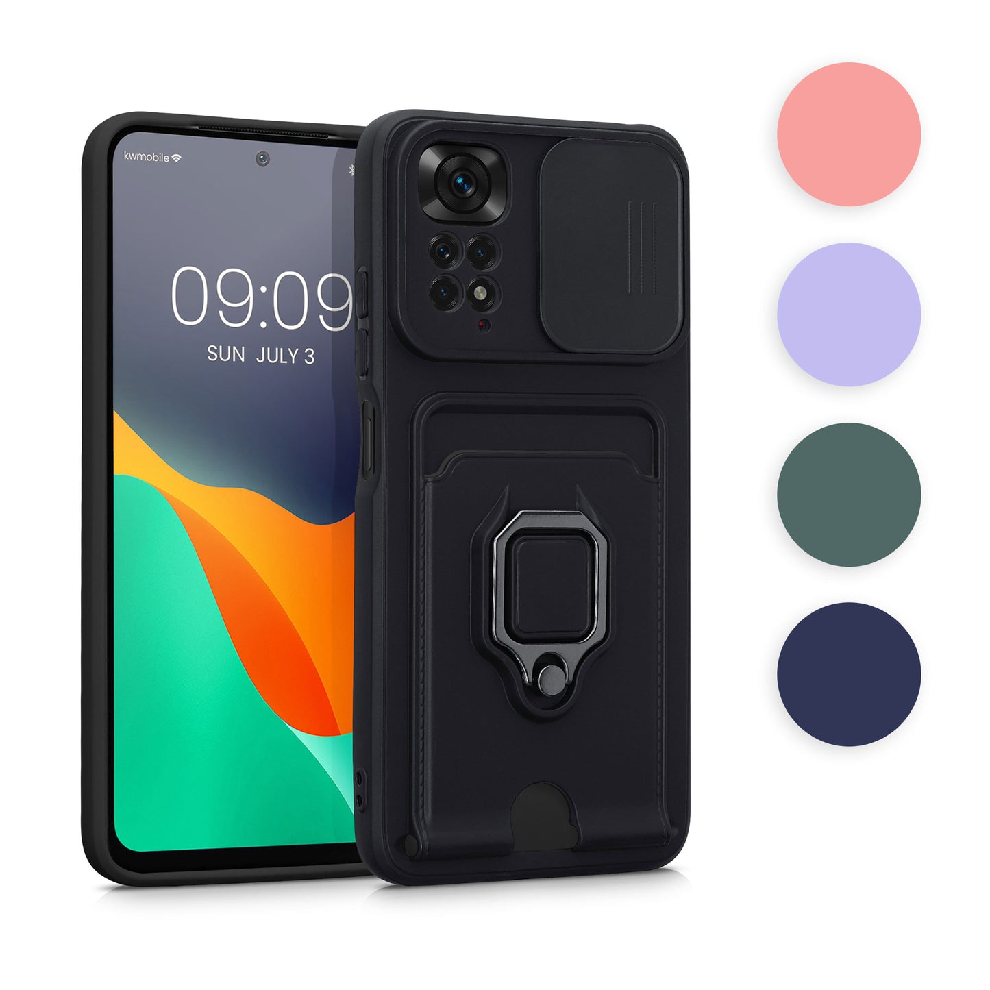kwmobile Handyhülle kompatibel mit Xiaomi Redmi Note 11 / Note 11S - Softcase mit Kameraschutz - Kartenfach - Moosgrün Moosgrün  