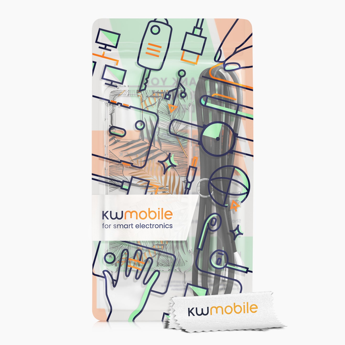 kwmobile Necklace Case compatible with Samsung Galaxy A52 / A52 5G / A52s 5G Silicone Cover with Lanyard Transparent Jungle