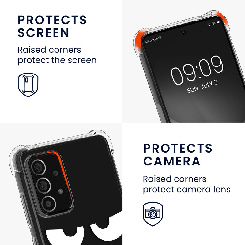 kwmobile Necklace Case compatible with Samsung Galaxy A52 / A52 5G / A52s 5G Silicone Cover with Lanyard Transparent Jungle