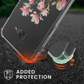 kwmobile Necklace Case compatible with Samsung Galaxy A5 (2017) - Silicone Cover with Phone Chain - Transparent Magnolias