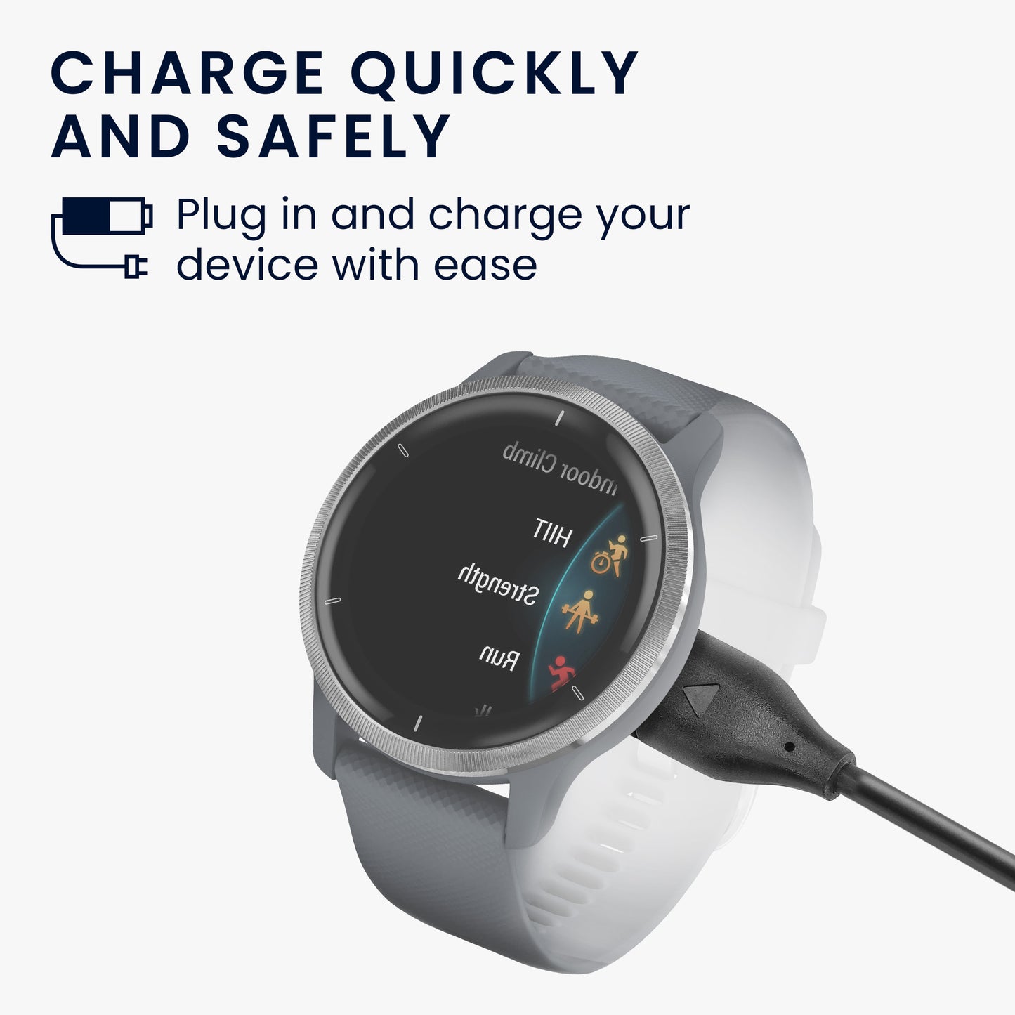 kwmobile USB Cable Charger compatible with Garmin Venu 2 Plus / Fenix 7 / Fenix 5 / Forerunner 745 935 945 45 245 / Instinct Charging Cable - Smart Watch Replacement Cable - Fitness Tracker Charging Cable