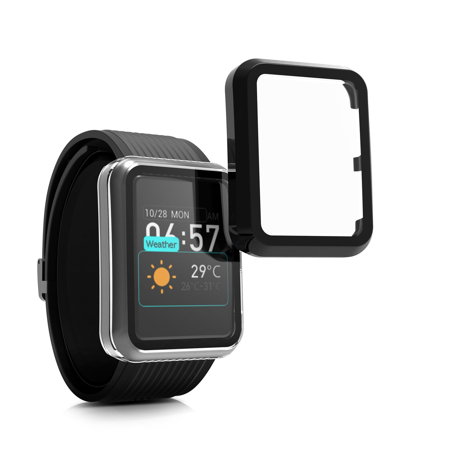 kwmobile Glass Case for Huawei Watch D Protective Cover Full-Body Fitness Tracker Case Set