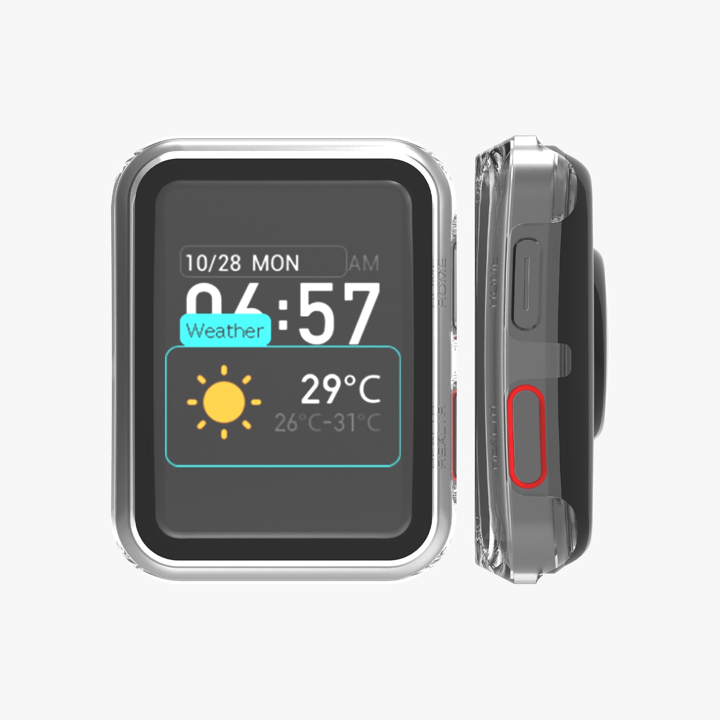 kwmobile Glass Case for Huawei Watch D Protective Cover Full-Body Fitness Tracker Case Set