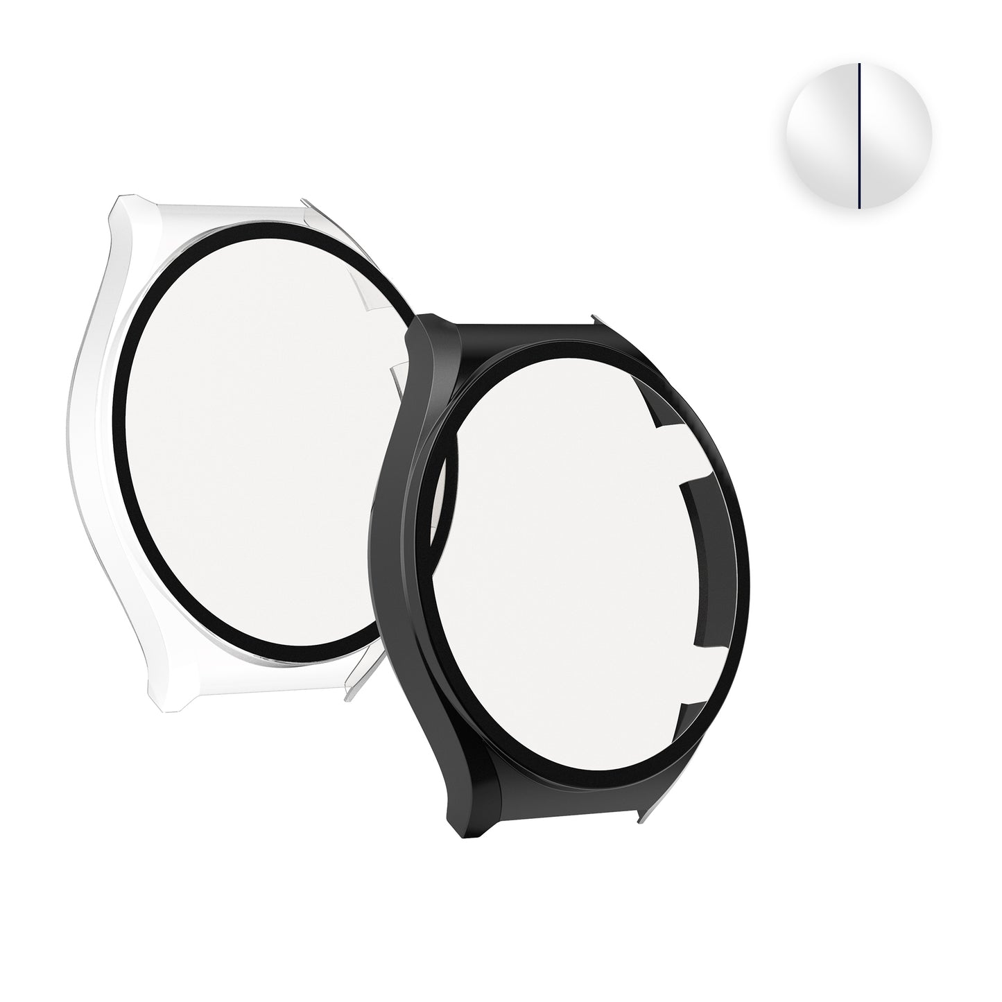 kwmobile 2x Cover kompatibel mit Xiaomi Watch S1 Hülle - Fullbody Fitnesstracker Case Set aus Glas - Transparent Grün Transparent  [dsg05]