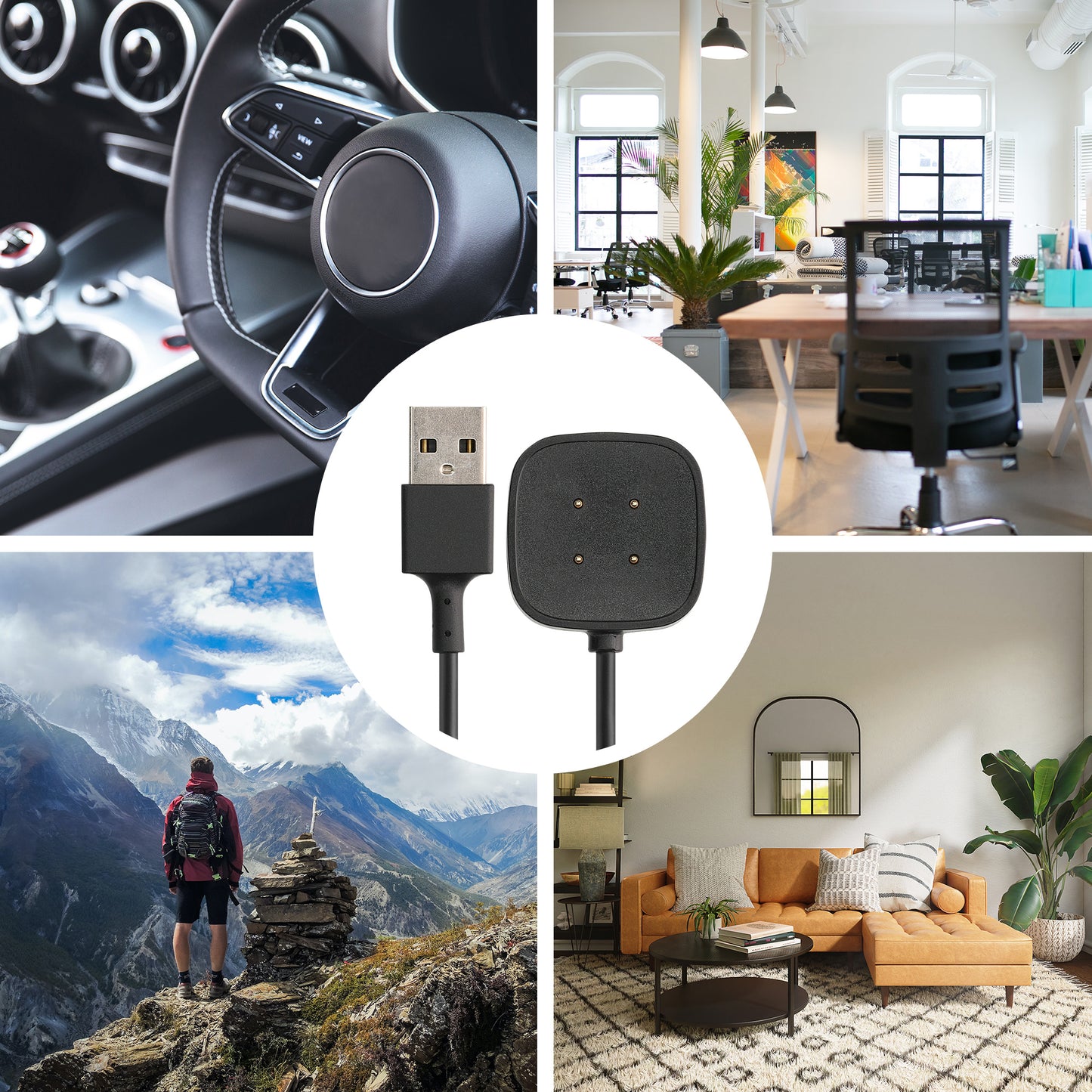 Charging Cable for Fitbit Versa 4 / Sense 2 / Versa 3 / Sense