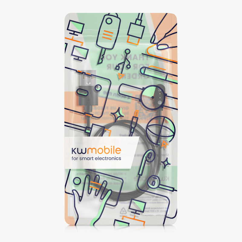 kwmobile USB Cable Charger compatible with Ticwatch GTH / Oppo Watch Free Charging Cable Smartwatch Replacement Cable Fitness Tracker Charging Cable