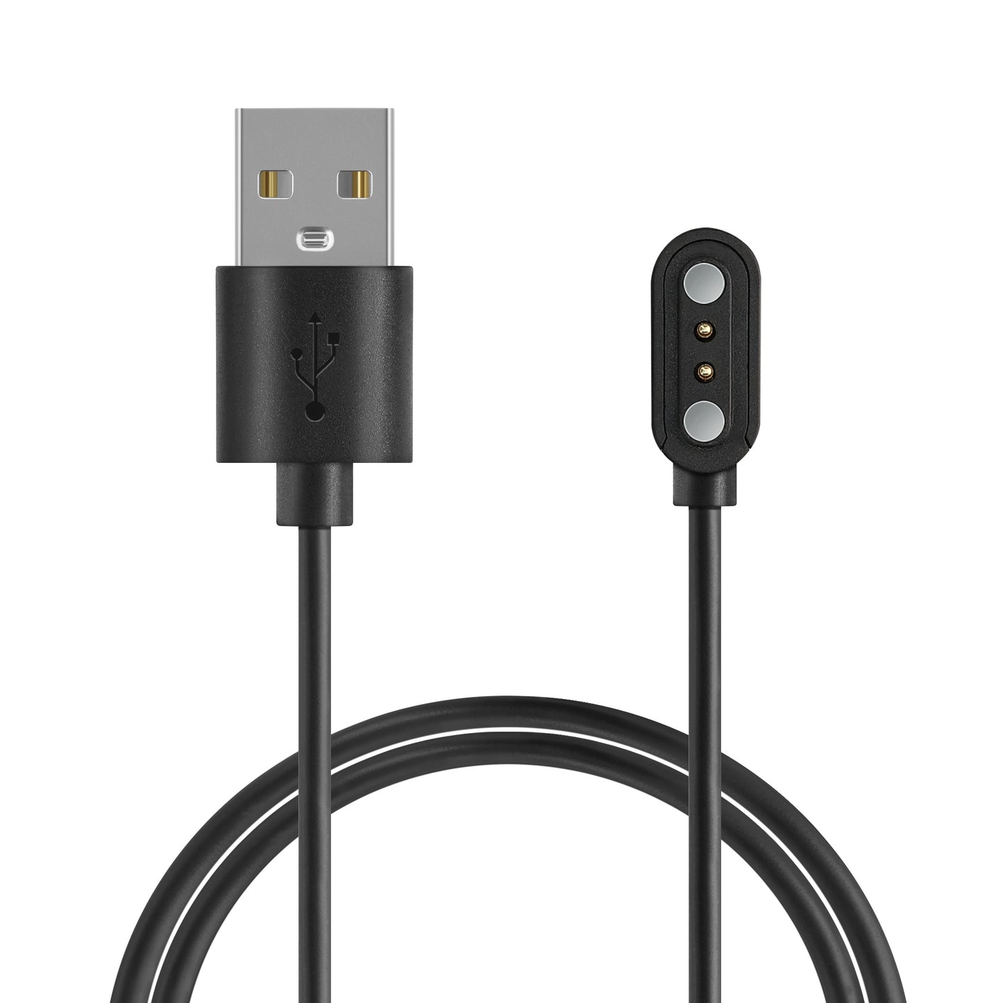 kwmobile USB Kabel Charger kompatibel mit Ticwatch GTH / Oppo Watch Free Ladekabel - Smart Watch Ersatzkabel - Fitnesstracker Aufladekabel in Schwarz Schwarz  