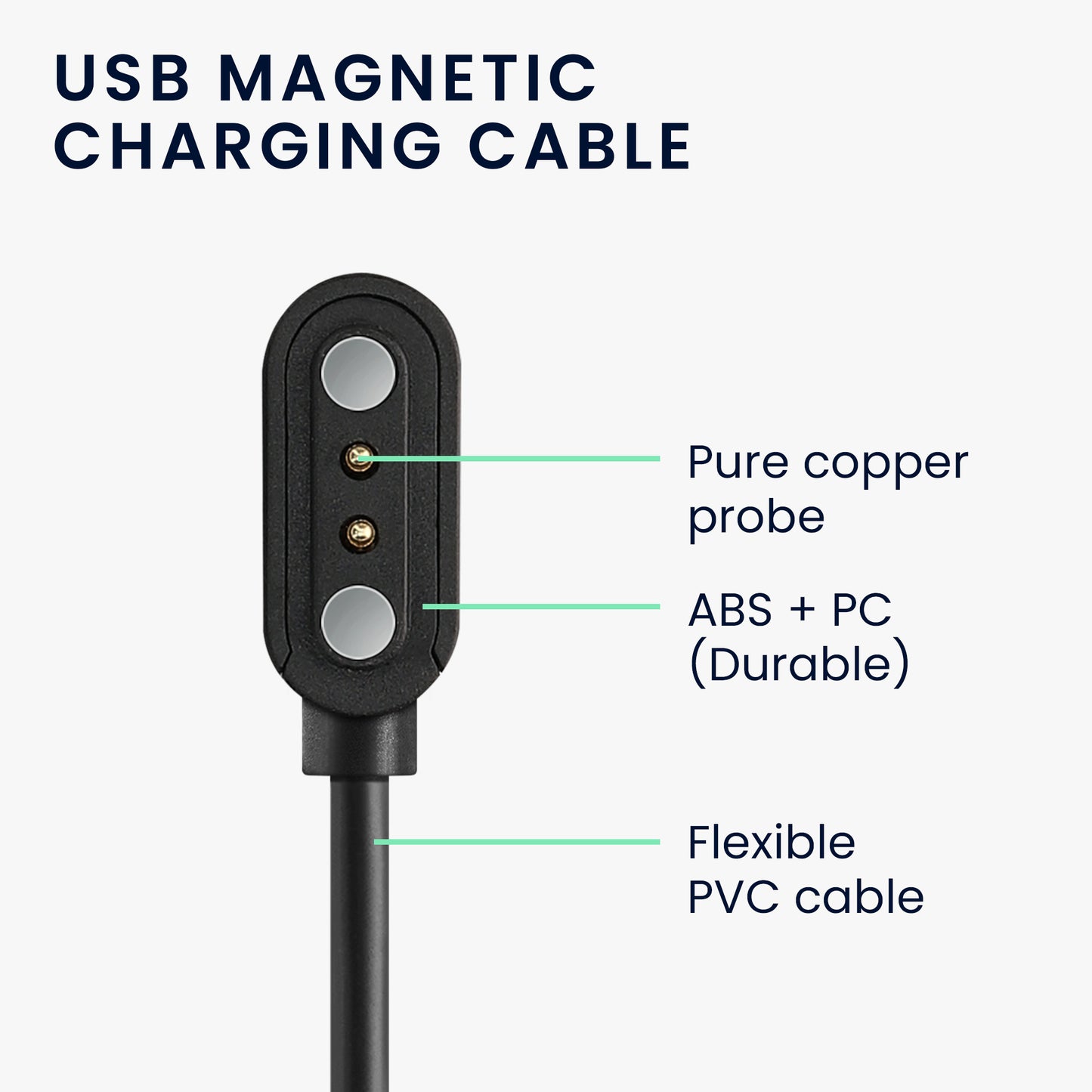 kwmobile USB Cable Charger compatible with Ticwatch GTH / Oppo Watch Free Charging Cable Smartwatch Replacement Cable Fitness Tracker Charging Cable