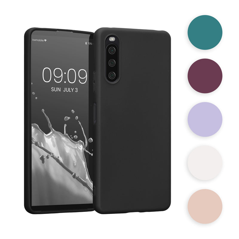 kwmobile Hülle kompatibel mit Sony Xperia 10 IV Hülle - weiches TPU Silikon Case - Cover geeignet für kabelloses Laden - Petrol matt Petrol matt  