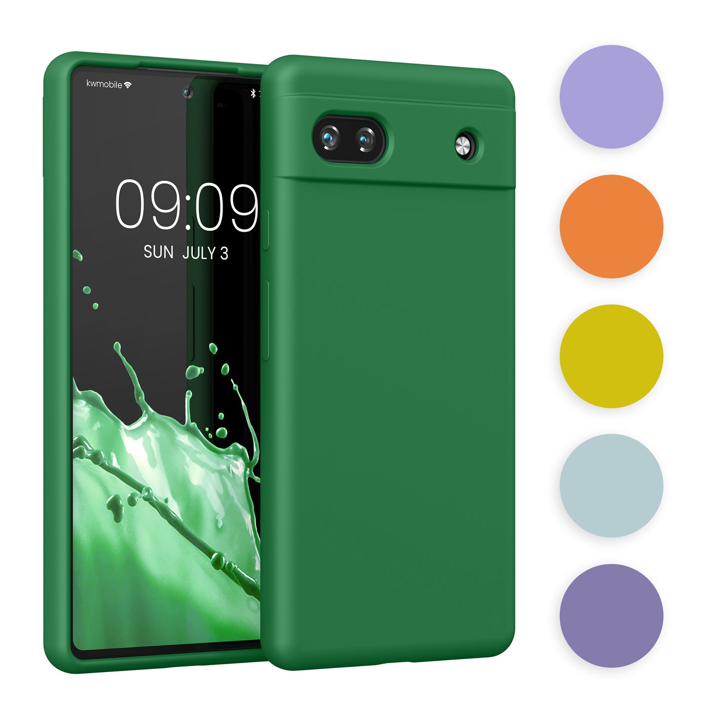 kwmobile Handyhülle für Google Pixel 6a Hülle, für Pixel 6a Case - Hülle Silikon - kabelloses Laden - Rhabarber Rot Rhabarber Rot  