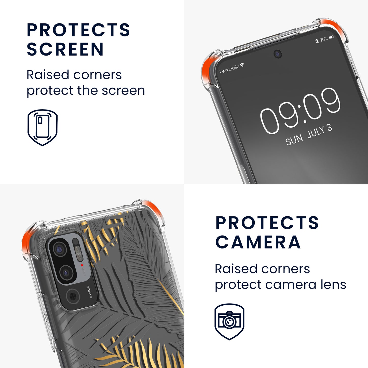 kwmobile Necklace Case compatible with Xiaomi Redmi Note 10 5G - Silicone Cover with Lanyard