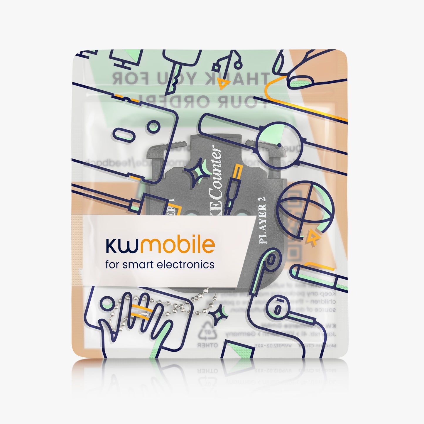 kwmobile Golf Shot Counter Mini Golf Score Counter for 2 Players Score Tracker from 0 to 9 Score Counter with Ball Chain
