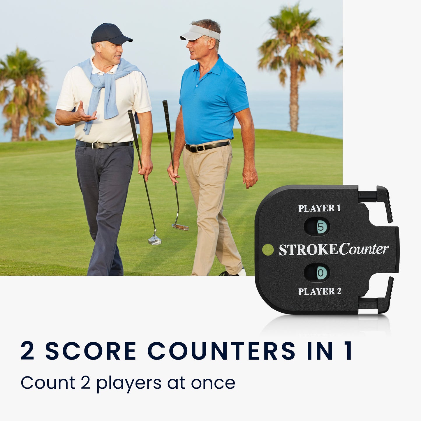 kwmobile Golf Shot Counter Mini Golf Score Counter for 2 Players Score Tracker from 0 to 9 Score Counter with Ball Chain
