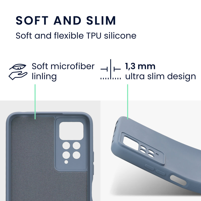 kwmobile Slim Case Compatible with Xiaomi Redmi Note 11 Pro / Note 11 Pro (5G) / Note 12 Pro (4G) Cover - Silicone Phone Case