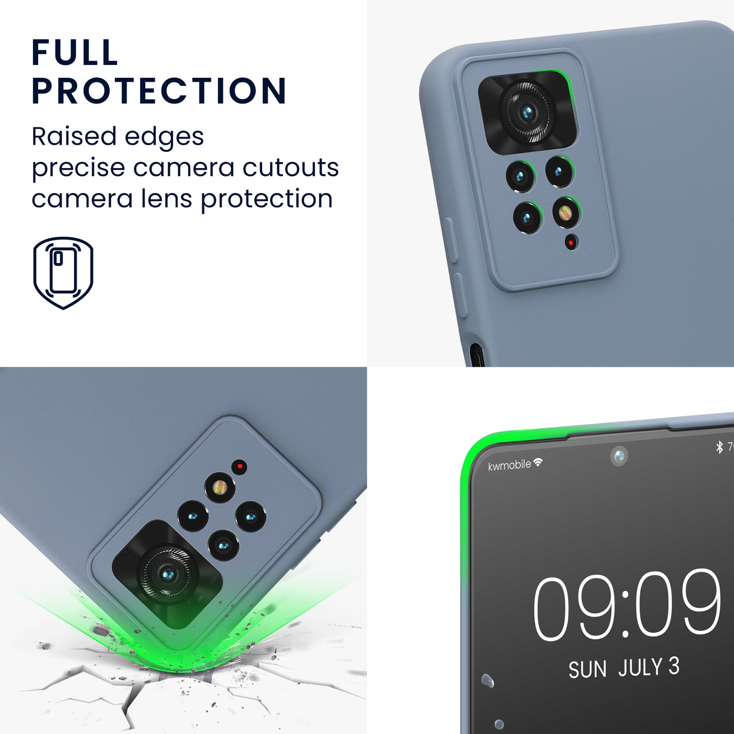 kwmobile Slim Case Compatible with Xiaomi Redmi Note 11 Pro / Note 11 Pro (5G) / Note 12 Pro (4G) Cover - Silicone Phone Case