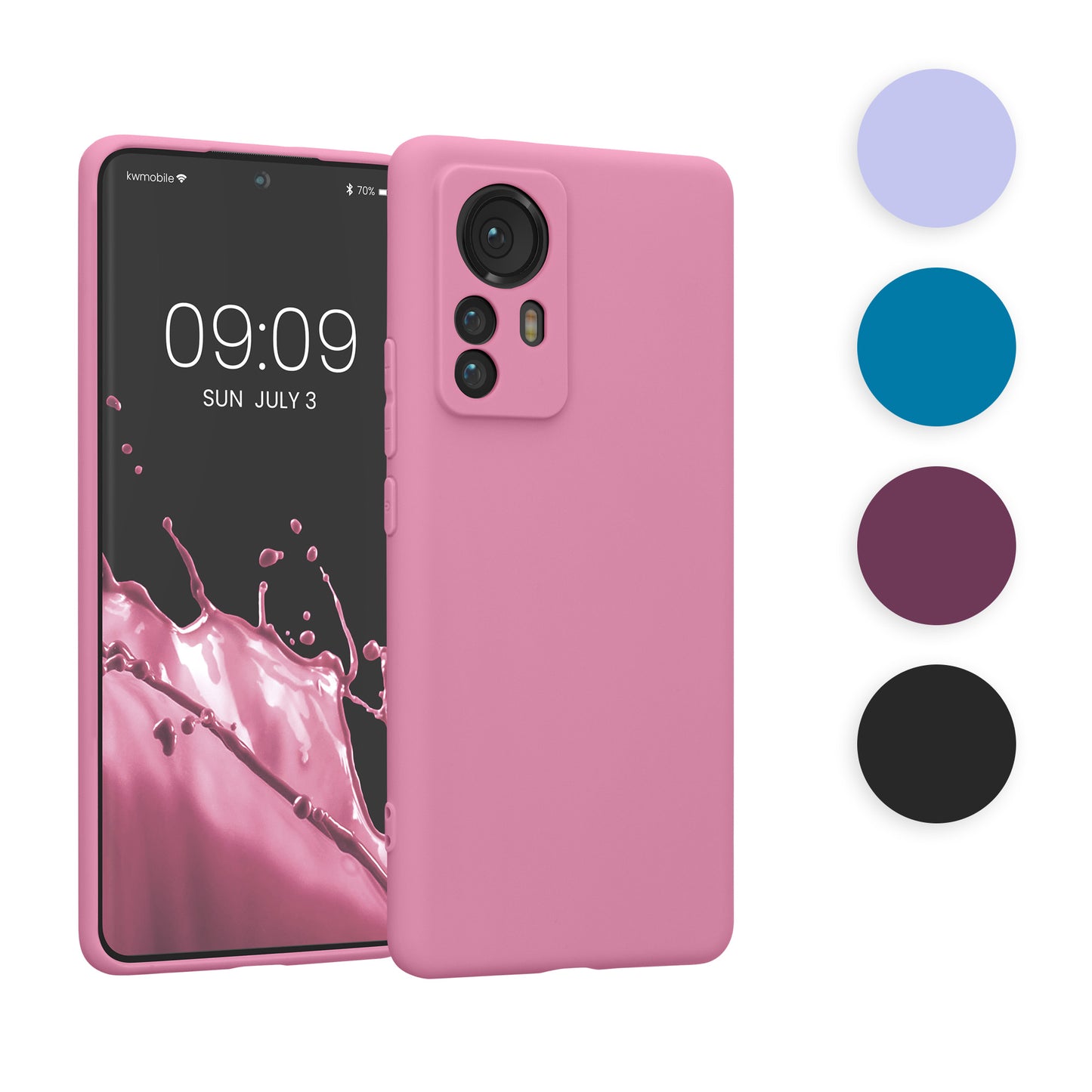 kwmobile Handyhülle kompatibel mit Xiaomi 12 Pro Hülle - Handy Case aus weichem Silikon in Schwarz matt Schwarz matt  