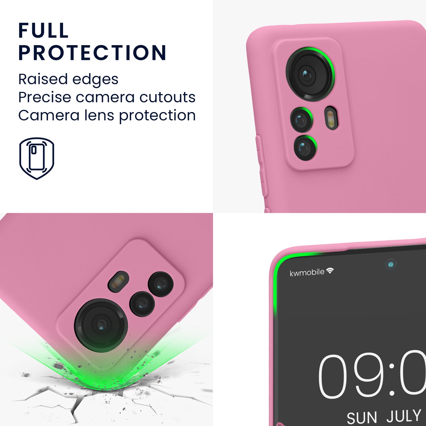 kwmobile Phone Case for Xiaomi 12 Pro - Soft Silicone Phone Case - Protective Cover
