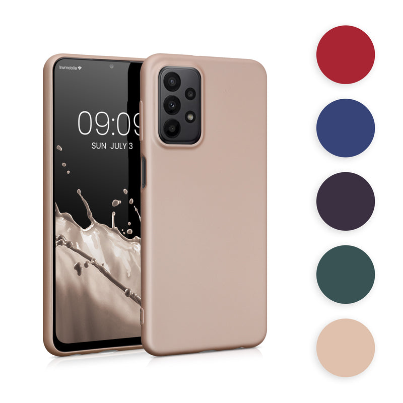 kwmobile Case kompatibel mit Samsung Galaxy A23 4G / 5G Hülle - Schutzhülle aus Silikon metallisch schimmernd - Handyhülle Metallic Grau Metallic Grau  