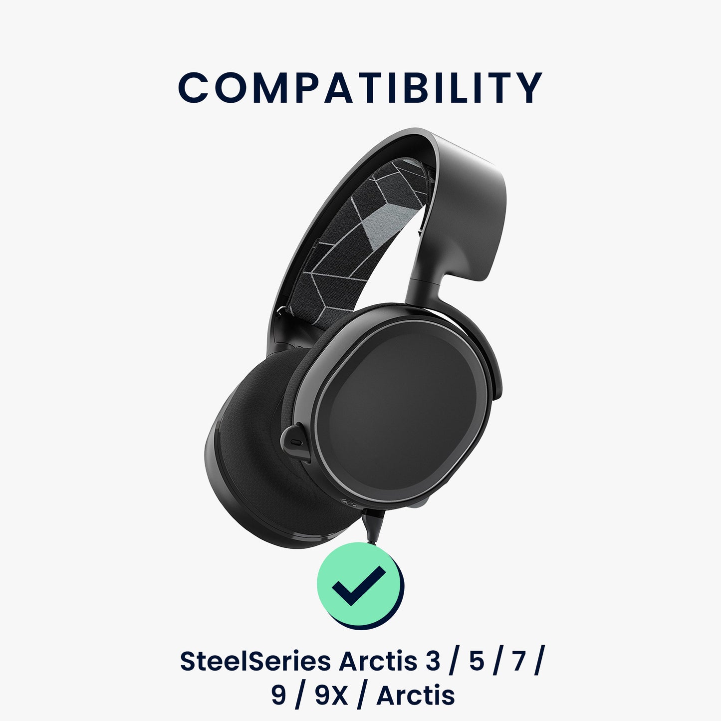 kwmobile Ear Pads for SteelSeries Arctis 3 / Arctis 5 / Arctis 7 / Arctis 9 / Arctis 9X Ear Cushions Replacement Headphone Spare Parts Over Ear Headphones