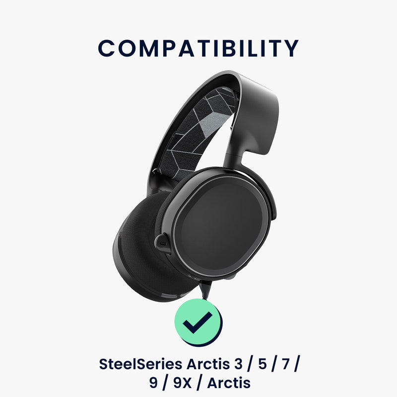 kwmobile Ear Pads for SteelSeries Arctis 3 / Arctis 5 / Arctis 7 / Arctis 9 / Arctis 9X Ear Cushions Replacement Headphone Spare Parts Over Ear Headphones