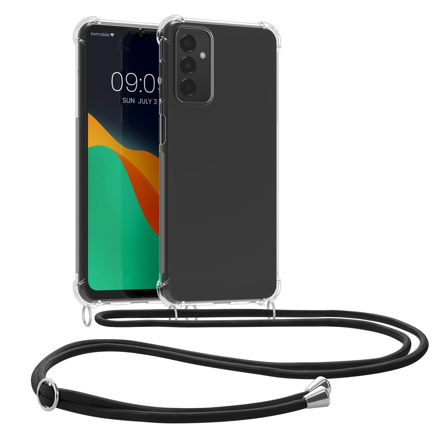 kwmobile Necklace Case kompatibel mit Samsung Galaxy M23 5G Hülle - Silikon Cover mit Handykette - Band Handyhülle Transparent Transparent  