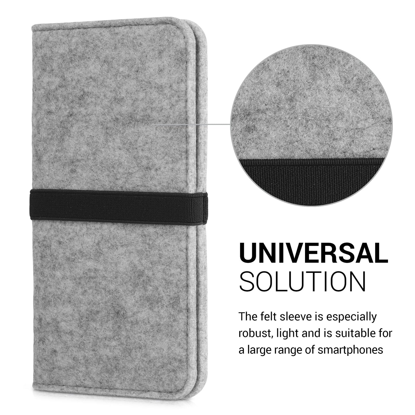 kwmobile Smartphone Pouch with Elastic Band Protective Bag 17.2 x 8 cm Internal Dimensions