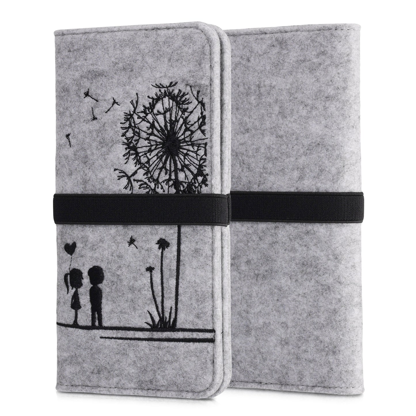 kwmobile Pouch for Smartphones with Elastic Band Protective Case Dandelion Love 17.2 x 8 cm Inner Dimensions