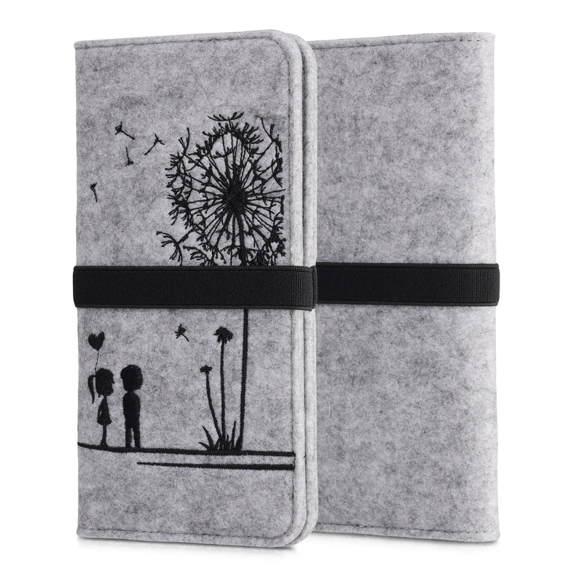 kwmobile Pouch for Smartphones with Elastic Band Protective Case Dandelion Love 17.2 x 8 cm Inner Dimensions