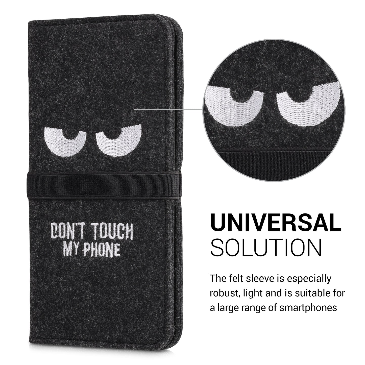 kwmobile Pouch for Smartphones with Elastic Band Protective Case Dandelion Love 17.2 x 8 cm Inner Dimensions
