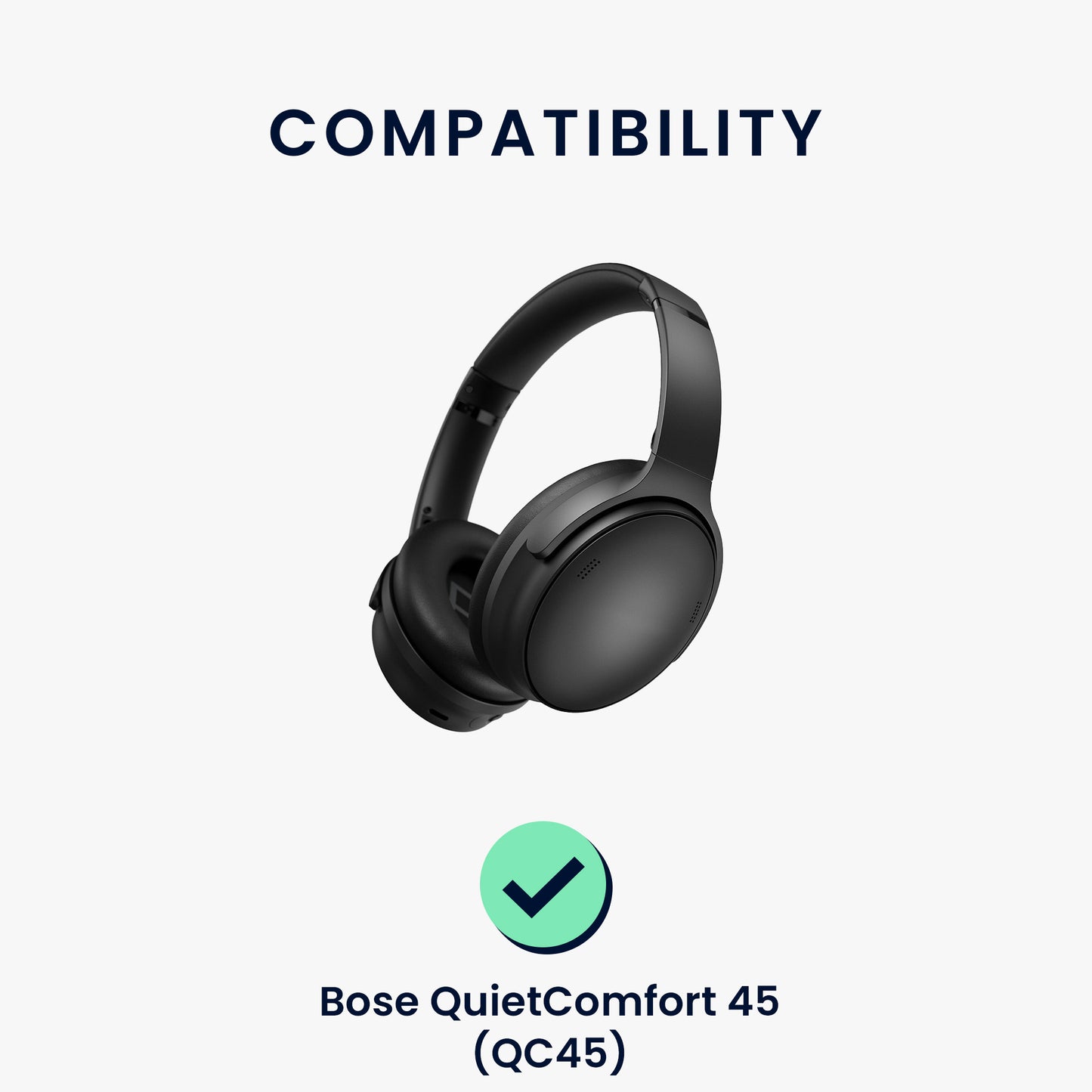 kwmobile Ear Pads for Bose QuietComfort 45 / QC45 / SC Headphones Replacement Parts Over Ear Headphones