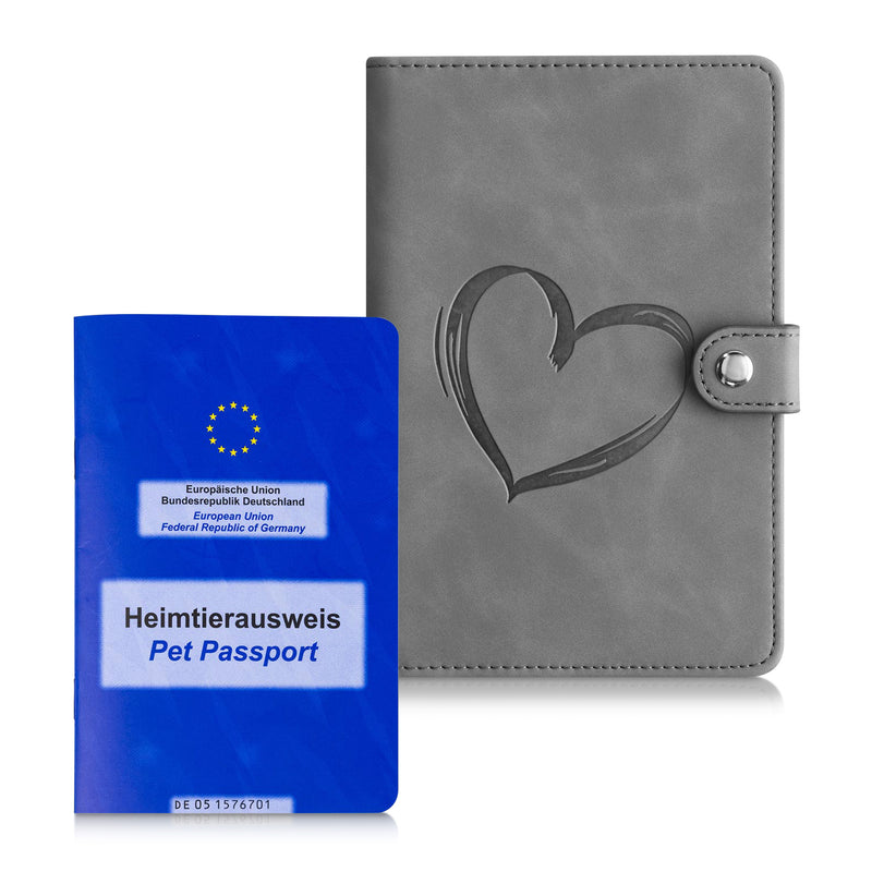 kwmobile Pet Passport Cover for Animals Protective Sleeve for EU Pet Passport Pet Vaccination Card Cover Faux Leather