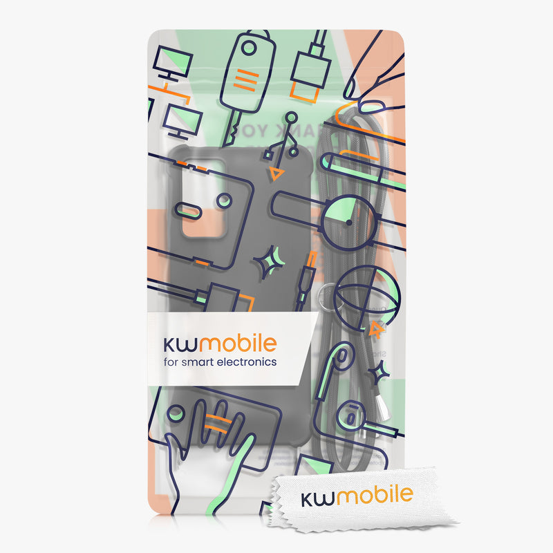 kwmobile Necklace Case compatible with Xiaomi Redmi Note 11 Pro / Note 11 Pro (5G) / Note 12 Pro (4G) - Cover with Lanyard - Silicone Protective Case