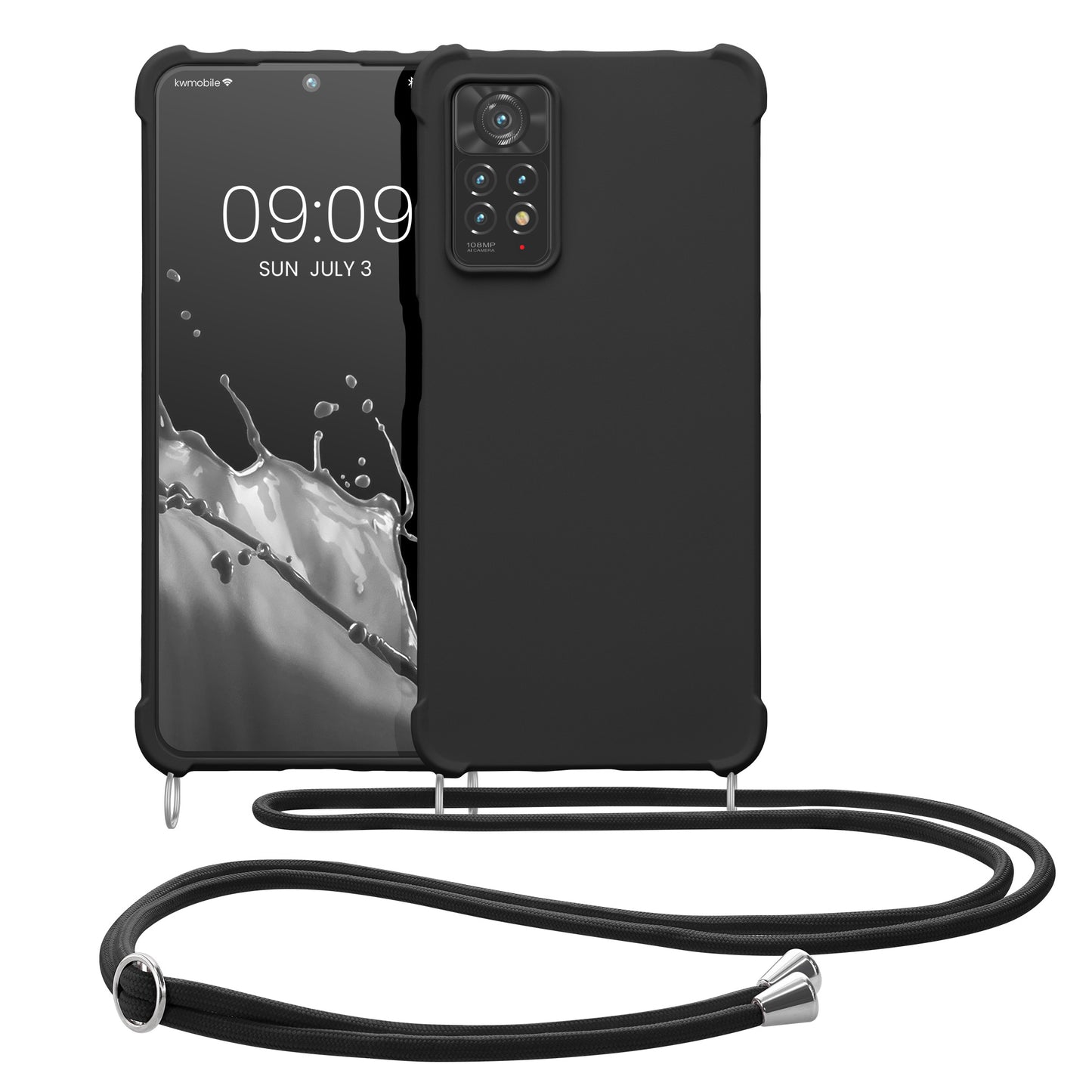 kwmobile Necklace Case compatible with Xiaomi Redmi Note 11 Pro / Note 11 Pro (5G) / Note 12 Pro (4G) - Cover with Lanyard - Silicone Protective Case