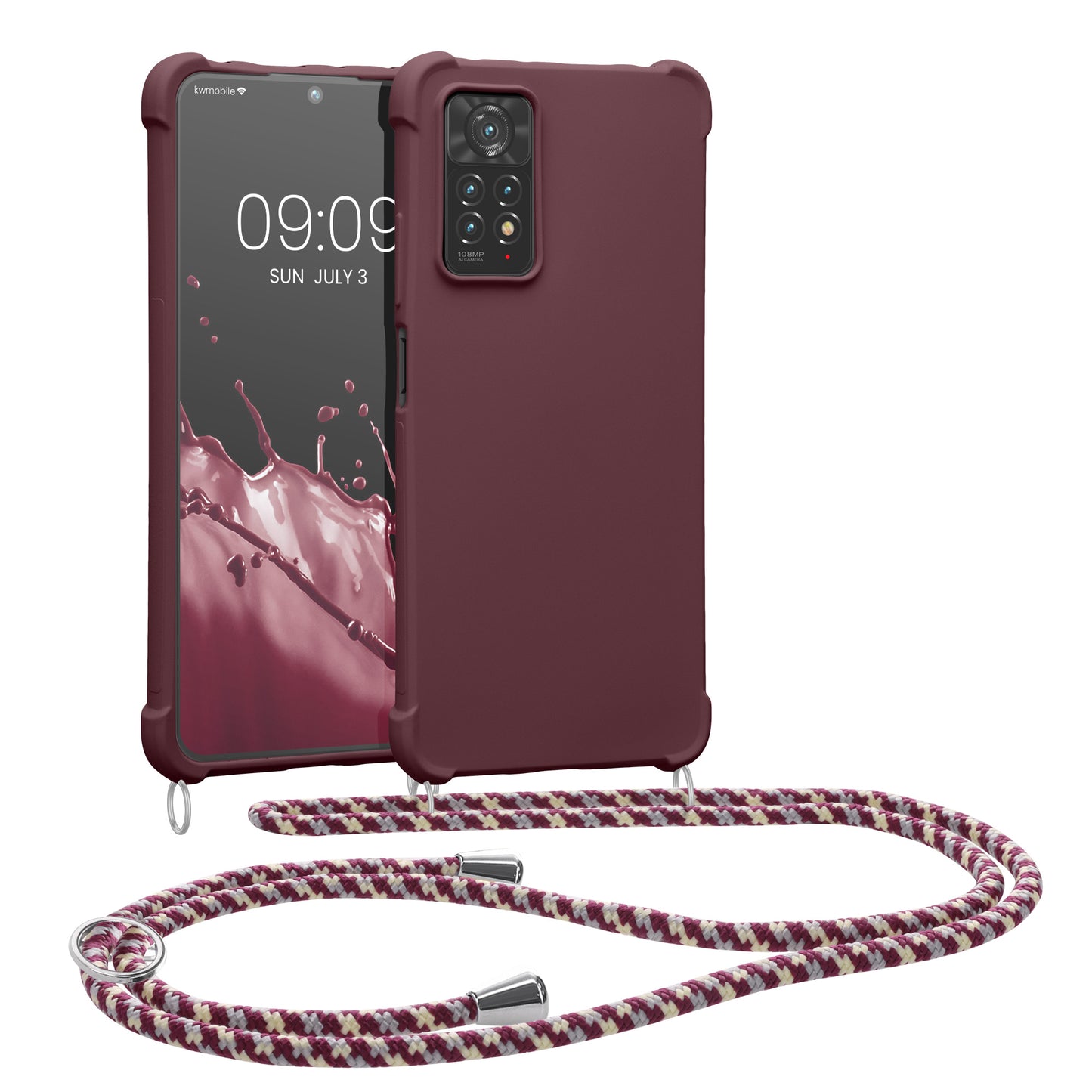 kwmobile Necklace Case compatible with Xiaomi Redmi Note 11 Pro / Note 11 Pro (5G) / Note 12 Pro (4G) - Cover with Lanyard - Silicone Protective Case