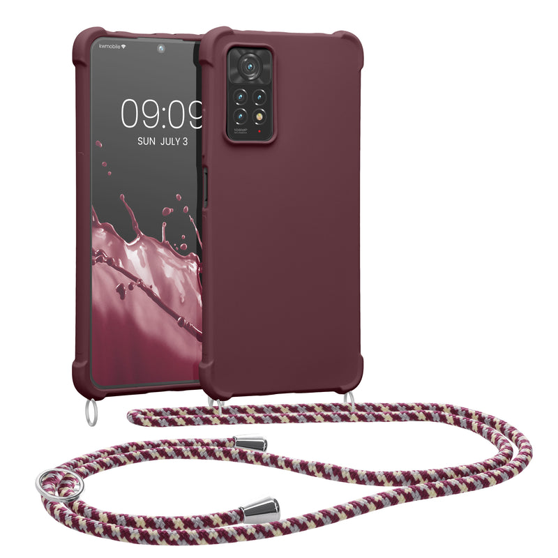 kwmobile Necklace Case compatible with Xiaomi Redmi Note 11 Pro / Note 11 Pro (5G) / Note 12 Pro (4G) - Cover with Lanyard - Silicone Protective Case