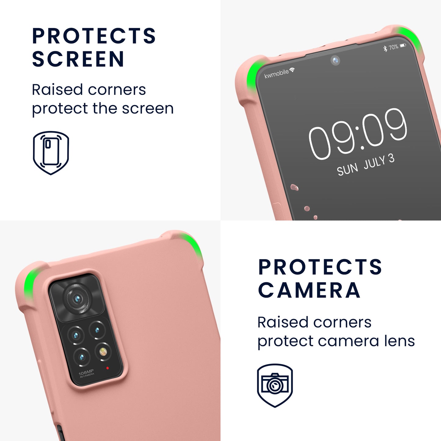 kwmobile Necklace Case compatible with Xiaomi Redmi Note 11 Pro / Note 11 Pro (5G) / Note 12 Pro (4G) - Cover with Lanyard - Silicone Protective Case