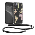 kwmobile Necklace Case compatible with Xiaomi Redmi Note 11 Pro+ 5G / Note 11 Pro Plus 5G Cover Silicone Case with Lanyard Transparent Cherry Blossom Petals