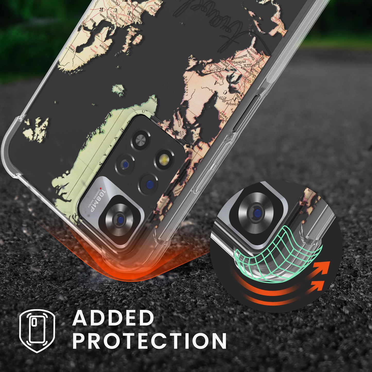 kwmobile Necklace Case compatible with Xiaomi Redmi Note 11 Pro+ 5G / Note 11 Pro Plus 5G Cover Silicone Case with Lanyard Transparent Cherry Blossom Petals